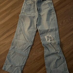 Express Light Blue Wide Leg Jeans